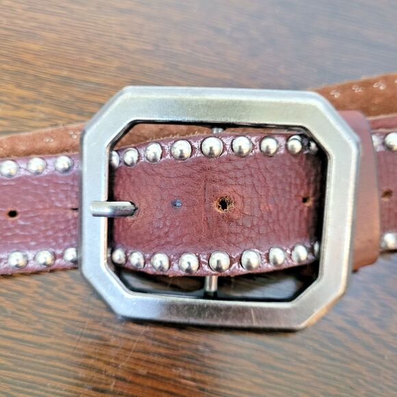 Leatherock Studded Brown Leather Belt Size L36 Western L 36 Boho 5481 Unisex USA - Picture 4 of 15